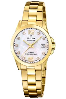 Festina Damenuhr Goldfarben mit Perlmuttblatt F20050/1