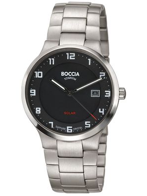 Boccia Solaruhr für Herren Titan mit Saphirglas 3652-05