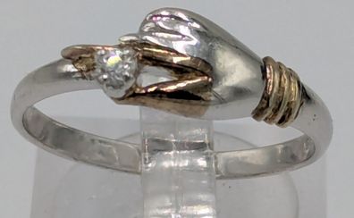 Umarmungsring 0,925 Sterlingsilber teilvergoldet Größe 56