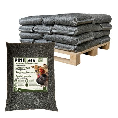 PINI Sonnenblumenschalen Pellets Einstreupellets 300 kg Palette Einstreu