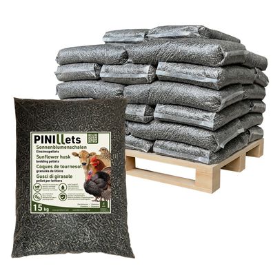 PINI Sonnenblumenschalen Pellets Einstreupellets 480 kg Palette Einstreu