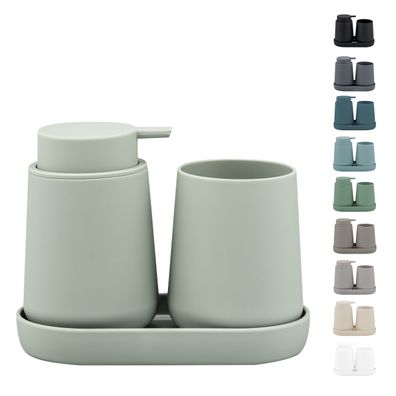 eluno Bad-Accessoires Set TESERO 3tlg. Soft-Touch aus Kunststoff