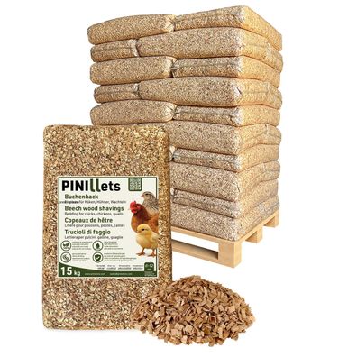 PINI Buchenhack 450 kg staubfreie hygienische Einstreu grob für Küken Hühner