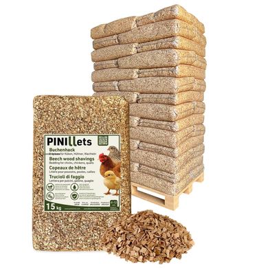 PINI Buchenhack 630 kg staubfreie hygienische Einstreu grob für Küken Hühner