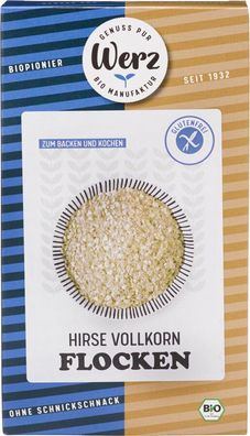 3x Naturkornmühle Werz Hirse Vollkorn Flocken, glutenfrei 250g