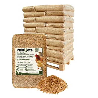 PINI Buchenhack 450 kg staubfreie hygienische Einstreu mittel für Küken Hühner