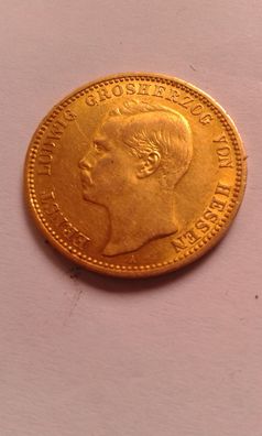 20 Mark 1897 Kaiserreich Hessen Ernst Ludwig 7,97g Gold - Erhaltung ss