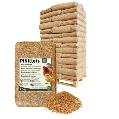 PINI Buchenhack 630 kg staubfreie hygienische Einstreu mittel für Küken Hühner