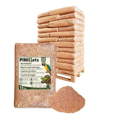 PINI Buchenhack 540 kg staubfreie hygienische Einstreu fein für Terrarium Vögel