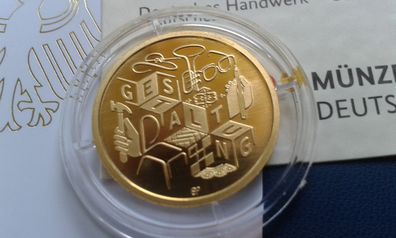 50 euro 2026 Gestaltung Deutsches Handwerk BRD 1/4 Unze Gold Prägestätte F Stuttgart