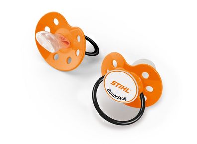 STIHL® QuickStop Schnuller Orange & Transparent im 2er Set