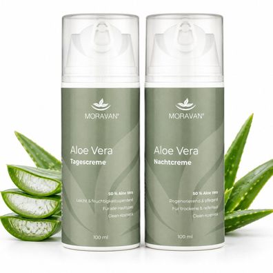 Moravan Aloe Vera Tagescreme + Nachtcreme Set - 2 × 100 ml