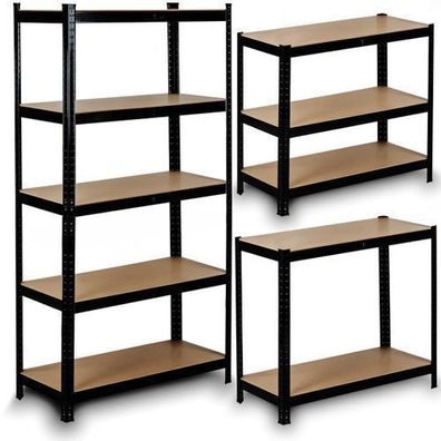 Metall-Lagerregal 150 x 75 x 30 cm Humberg HR-811 schwarz