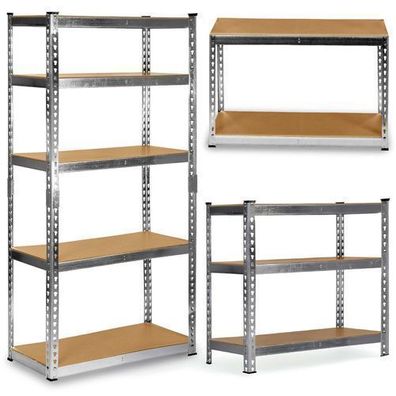 Metall-Aufbewahrungsregal 183 x 90 x 40 cm Humberg HR-853 silber