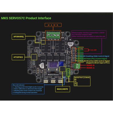 MKS SERVO57C PCBA NEMA23 Schrittmotortreiber geschlossener Regelkreis RS485