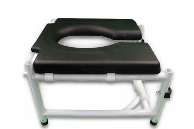 VEVOR Dusch-Toilettenrollstuhl 4 Räder klappbare Armlehnen 5-L-Eimer 158,8 kg