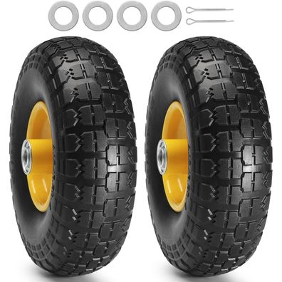 VEVOR Voll-PU-Räder 10 Zoll 2er-Pack schlauchlos 181 kg Sackkarre Bollerwagen