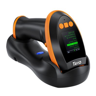 Tera Barcode Scanner 1D 2D QR kabellos mit Ladestation HW0009 Orange