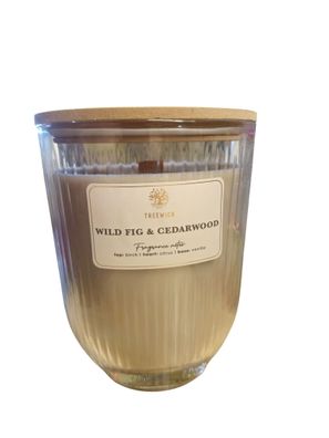 Treewick XL Duftkerze Wild Fig & Cedarwood mit Holzdocht,