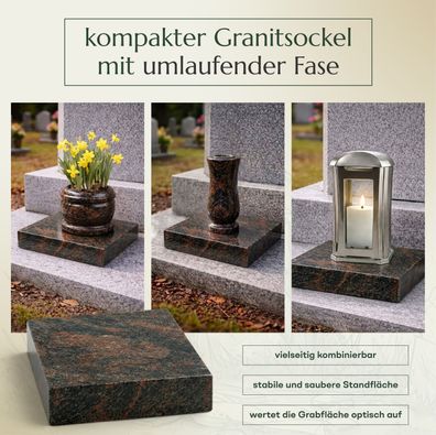 Lampen-/ Vasensockel eckig