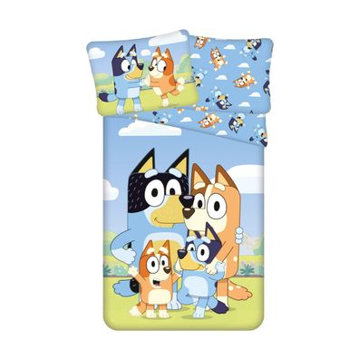 Bluey Bettwäsche-Set 140x200 cm + 70x90 cm aus 100% Baumwolle mit Reißverschluss