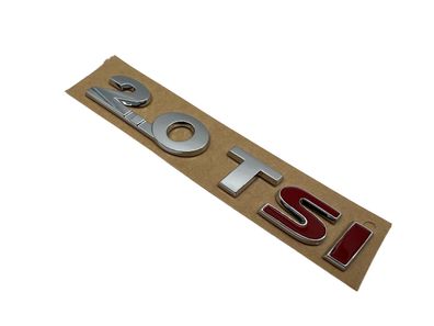 Original VW Schriftzug 2,0 TSI Emblem Logo Chrom Rot selbstklebend Passat 3G B8