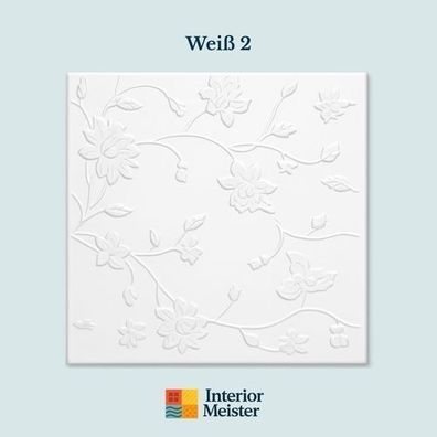 Wandpaneele Weiß 2 | 50x50cm | 8 Stück 2m² | Premium Deutsche Marke