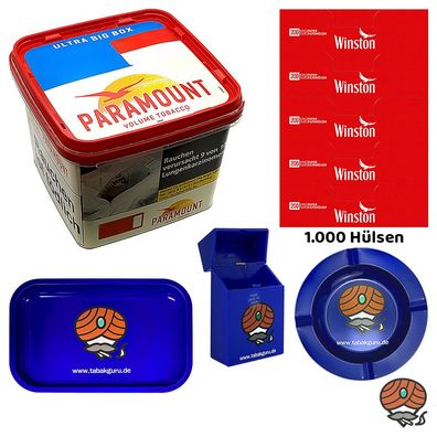 Paramount Volumentabak Ultra Big Box 530g, Winston Hülsen Tablett Metallascher