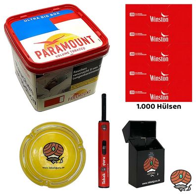 Paramount Volumentabak Ultra Big Box 530g, Winston Hülsen Drehascher Feuerz. Box