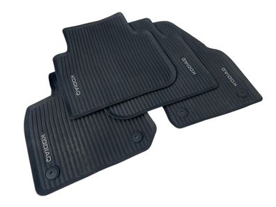 Original Skoda Gummimatten Gummi Fussmatten Kodiaq 2 PS schwarz Allwetter OEM