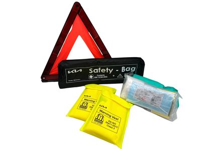 Original KIA Erste Hilfe Set Sicherheitsset Safety Bag Warnwesten Warndreieck OE