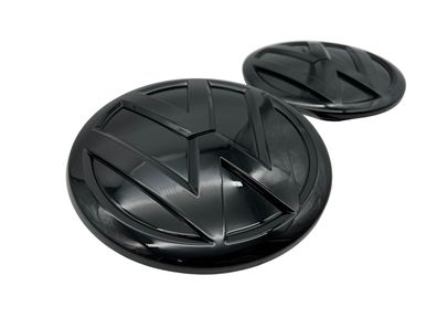 Original VW Emblem schwarz Hochglanz Amarok 2H vorn hinten 2x Logo Grill B-Ware