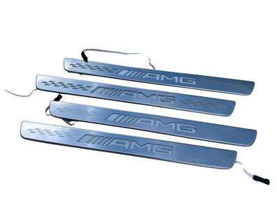 Original AMG GLS Einstiegsleisten Abdeckschiene Mercedes Beleuchtet Alu X167 Set