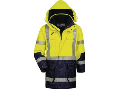 Gr . XL (58/60) * JEKYLL* Warnschutzparka GELB/MARINE gelb * JEKYLL* HIGH VIS PARKA