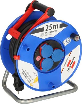 Brennenstuhl 1208440 Garant IP44 Gewerbe-/Baustellen-Kabeltrommel (25m Kabel, Sp