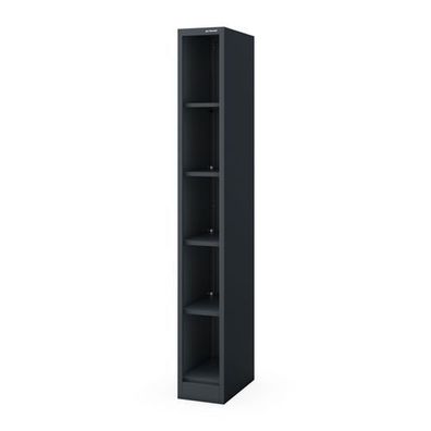 Schmales Metallregal für die Archivierung von Dokumenten, anthrazit 250 x1850 x450 mm