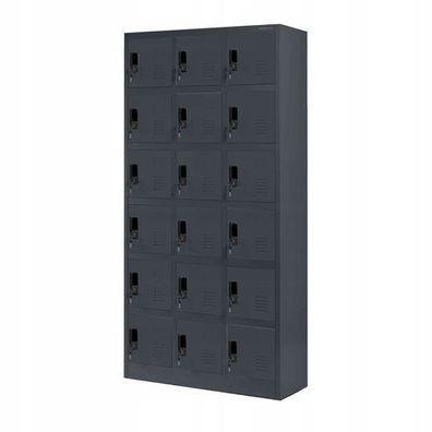 Umkleideschrank Fächerschrank Schließfachschrank 185 cm x 90 cm x 40 cm Anthrazit