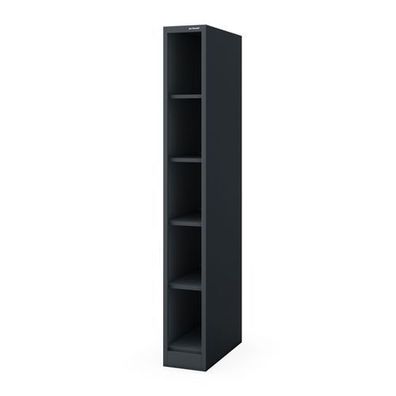 Schmales Metallregal für die Archivierung von Dokumenten, anthrazit 250 x1850x 600 mm
