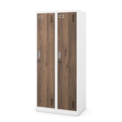 Vierfächer-Personalschrank, weiß/Nussbaum: Eco Design KACPER, 800 x 1800 x 500 mm