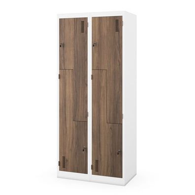 Kleiderschrank Typ L, weiß/Nussbaum: Eco Design JULIA, 800 x 1850 x 400 mm