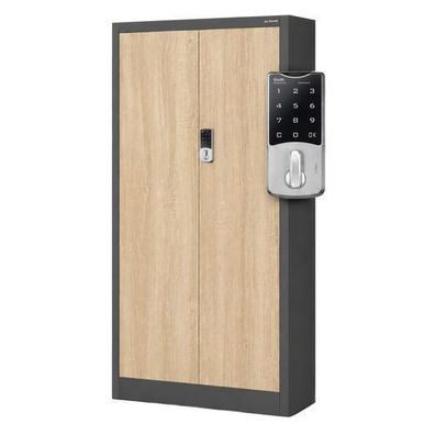 Büro-Metallschrank mit Zahlenschloss, anthrazit / Eiche Sonoma, 900 x 1850 x 400 mm