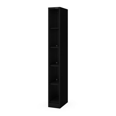 Schmales Metallregal, Archivregal für Dokumente, schwarz: TIM 250 x 1950 x 450 mm