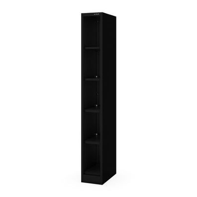 Schmales Metallregal, Archivregal für Dokumente, schwarz: 250 x 1850 x 450 mm