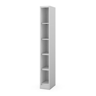 Schmales Metallregal für die Archivierung von Dokumenten, grau 250 x 1950 x 400 mm