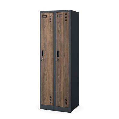 Zweifach-PERSONALSCHRANK in Anthrazit / Nussbaum: Eco Design 600 x 1800 x 500 mm