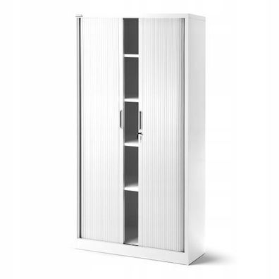 Rollladenschrank Jalousieschrank Aktenschrank Büroschrank 185x90x45 cm Weiß