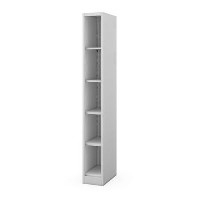 Schmales Metallregal für die Archivierung von Dokumenten, grau 250 x 1950 x 450 mm
