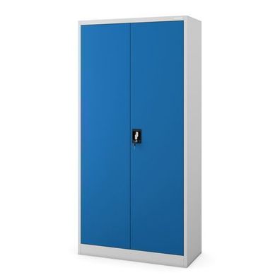 Metallschrank mit Stauraum, grau-blau: TOMASZ, 900 x 1850 x 450 mm