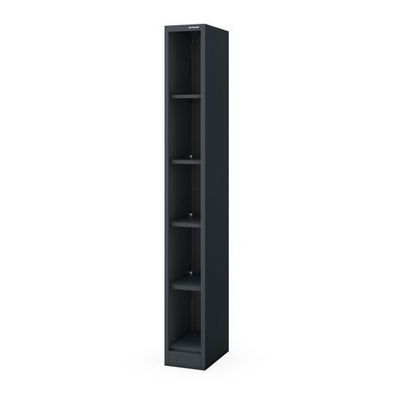 Schmales Metallregal für die Archivierung von Dokumenten, anthrazit 250 x1950 x400 mm