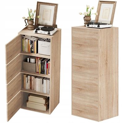 Hochschrank mit Türen in hellem Sonoma-Eiche, geräumige Standkommode im Loft-Stil, 12